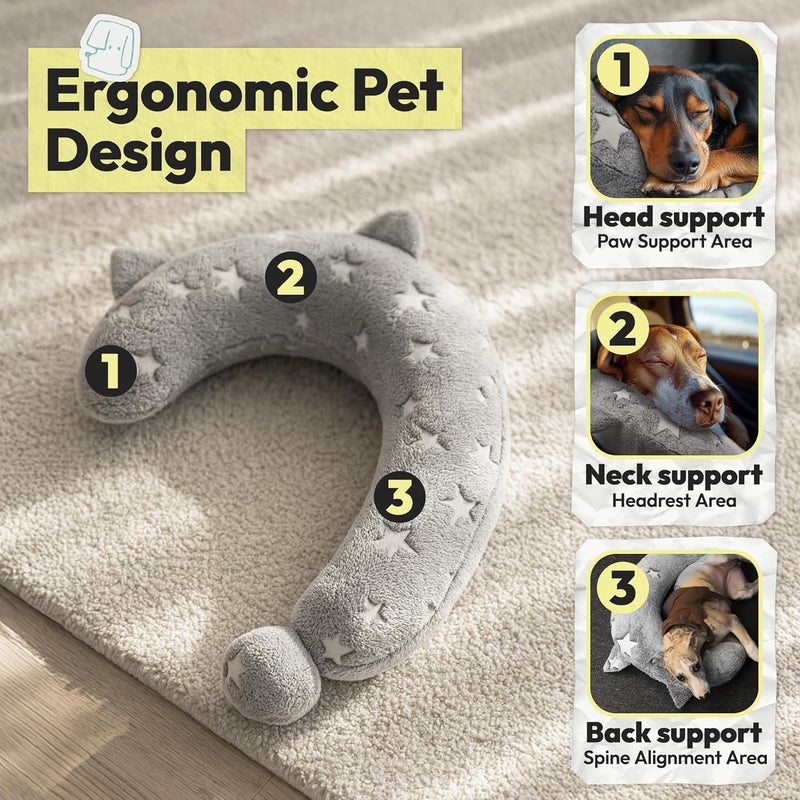 POMESEA Dog Calming Pillow, Glow in The Dark Dog Put Head on, Soft Question Mark Pillows for Dogs, Kids, Adults, Washable Dog Bed Pillow, Cozy Dog Body Pillow (L Gray) - Image 2